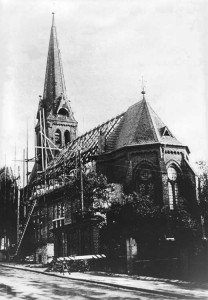 Die Lutherkirche während der Renovierung in den 1950-er Jahren